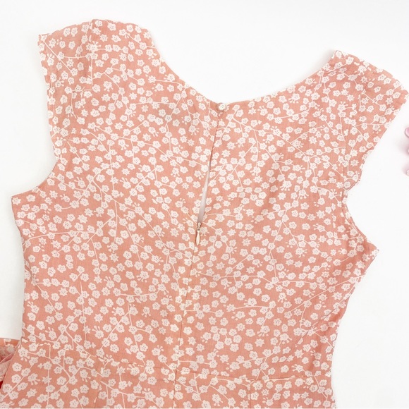 White Fox Boutique Fall Flowers Button Front Mini Dress Blush Pink Ditsy Floral - Picture 9 of 12